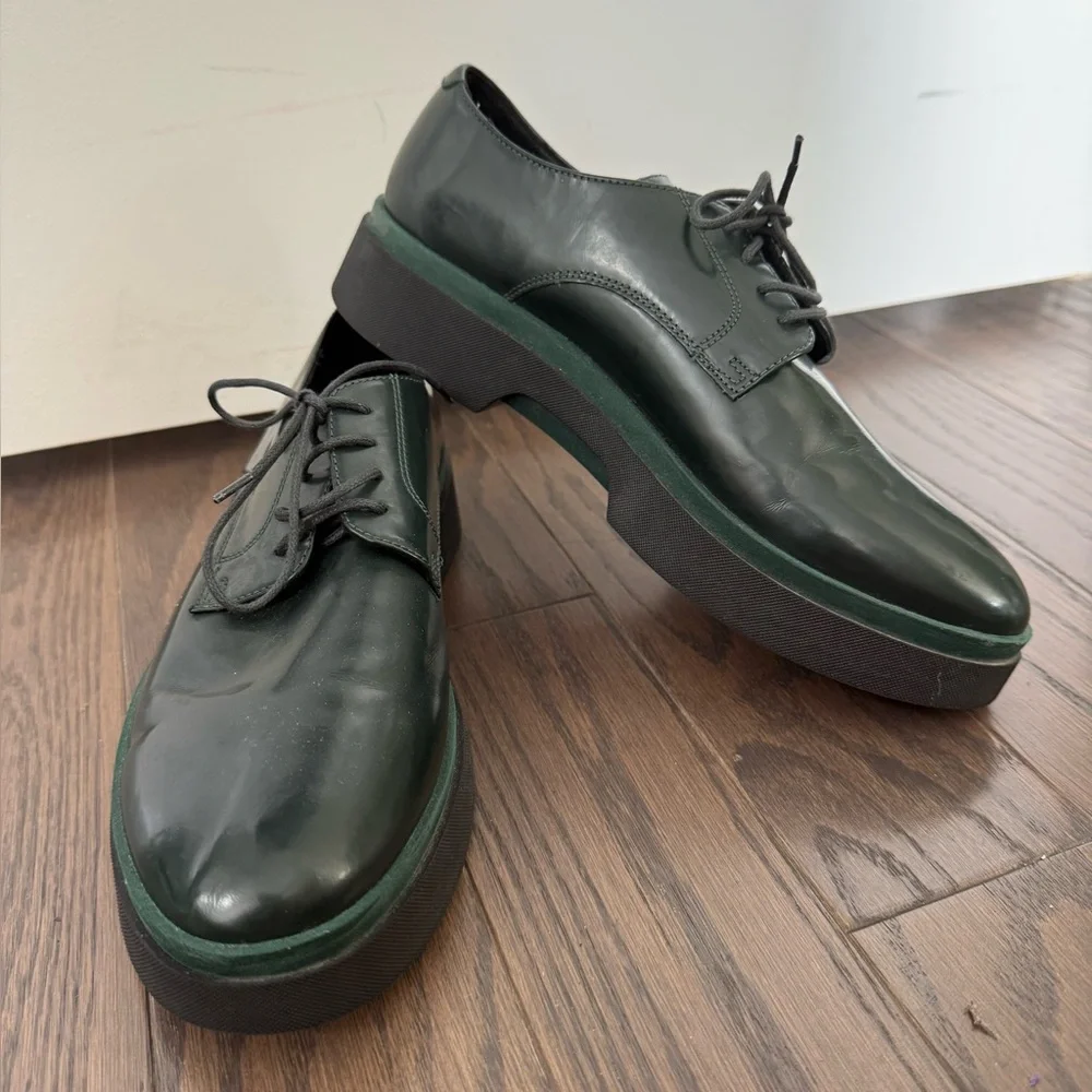 Geox Respira Dark Forest Green Derby’s Platform Oxfords